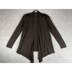 Carlisle Womens Brown Silk Cotton Cashmere Open Front Cardigan Size S